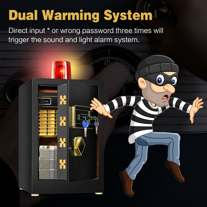 Electronic Safe Box - 36 x 31 x 41 cm, 3 Ways to Open, for Cash and Jewelry Storage - Perfect for Depositing Valuables Securely