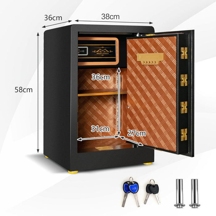 Electronic Safe Box - 36 x 31 x 41 cm, 3 Ways to Open, for Cash and Jewelry Storage - Perfect for Depositing Valuables Securely