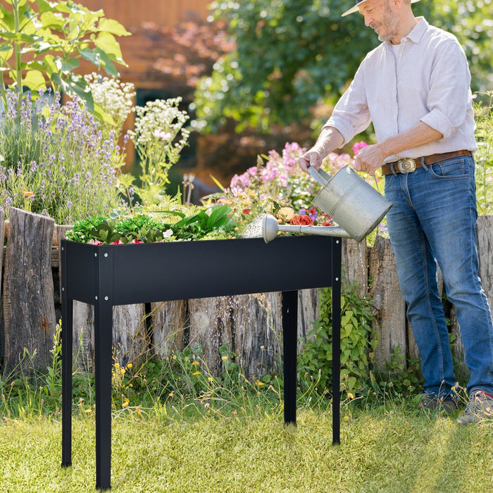 Elevated Garden Planter Stand - Tall Raised Vegetable Bed Box with Shelf - Ideal for Gardeners, Green Space-optimized Solution
