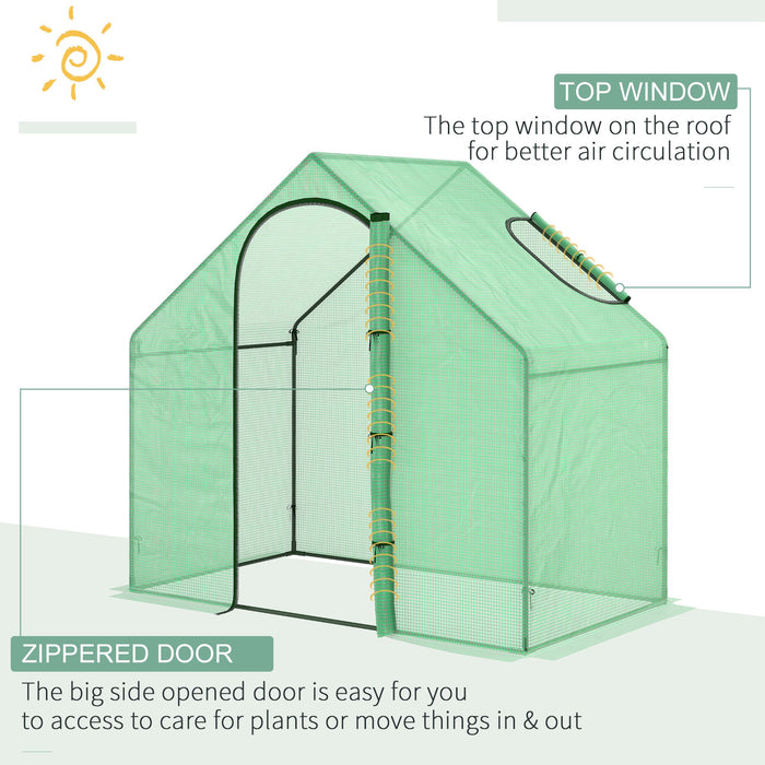 Garden Grow House Walk-In Greenhouse - 180x100x168 cm with Roll-Up Door & Ventilation Window - Ideal for Plant Protection & Extended Growing Season