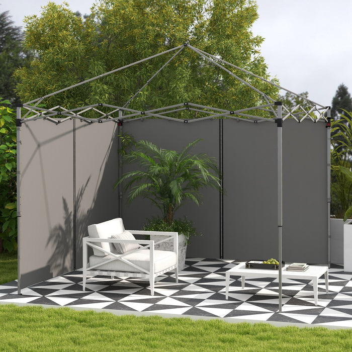 Gazebo Side Panels Replacement 2-Pack - Zippered Doors, Fits 3x3m & 3x6m Pop-Up Structures, Light Grey - Ideal for Outdoor Shelter and Privacy