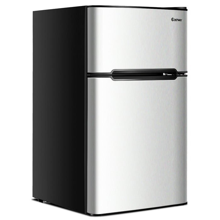 90L Freestanding Refrigerator - Undercounter Functionality with 2 Reversible Doors, Grey - Ideal for Compact Spaces