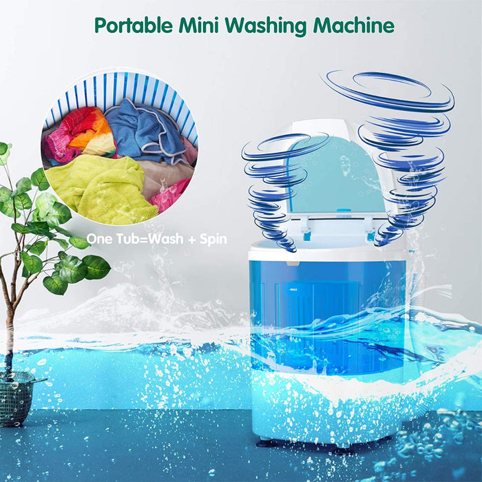 Mini Single Tub Washer Spin Dryer - 2 in 1 Semi-automatic Features - Ideal for Small Apartments and Space Saving