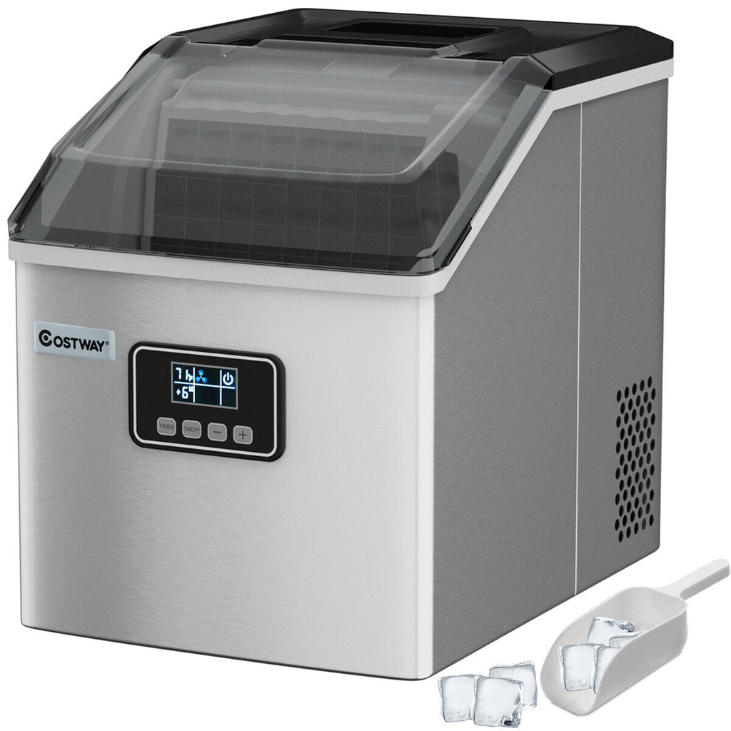 Portable Ice Cube Maker - Countertop Machine with LCD Display, 22KG/24H Production - Ideal for Quick and Easy Ice Making at Home or Office