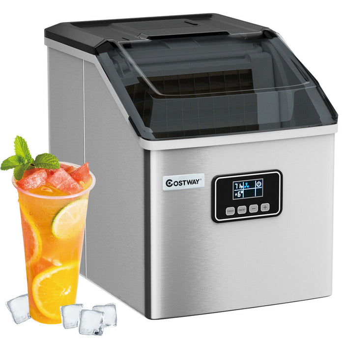 Portable Ice Cube Maker - Countertop Machine with LCD Display, 22KG/24H Production - Ideal for Quick and Easy Ice Making at Home or Office