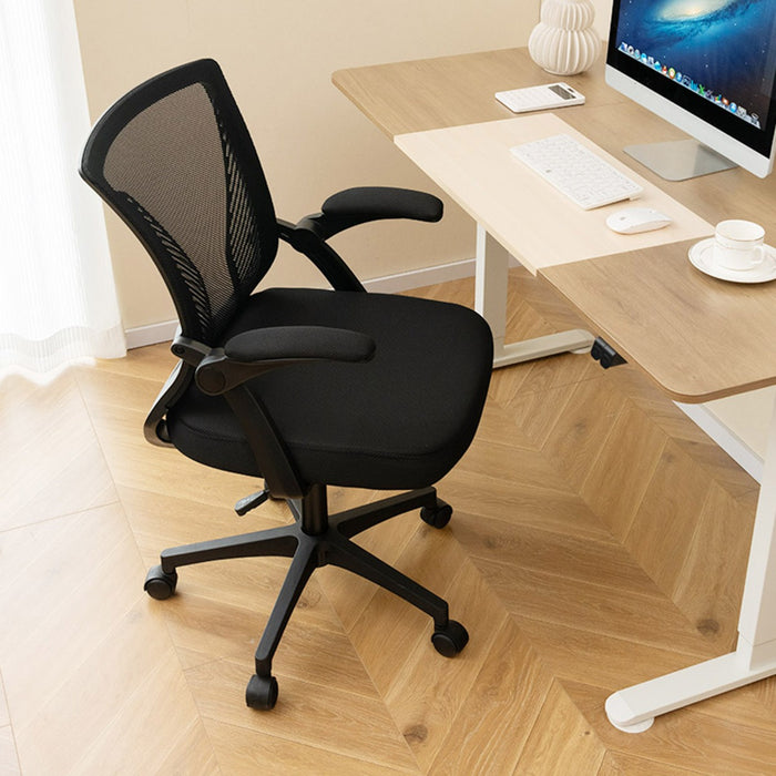Ergonomic Office Chair - Adjustable Swivel Task Chair with Flip-Up Armrests - Perfect for Office Workers and Students