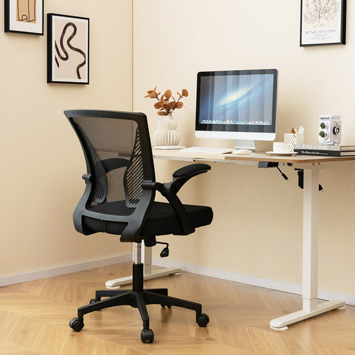 Ergonomic Office Chair - Adjustable Swivel Task Chair with Flip-Up Armrests - Perfect for Office Workers and Students