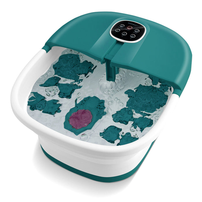 Foot Spa Bath Massager - Heat Bubbles, Remote Control in Green - Ideal for Relaxation and Stress Relief