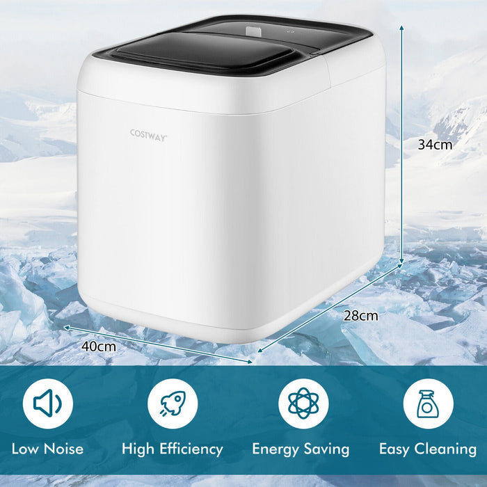 Portable Electric Ice Cube Maker, 15KG/24H - Countertop Convenience with Auto Clean Function - Ideal for Home and Small Gatherings, White