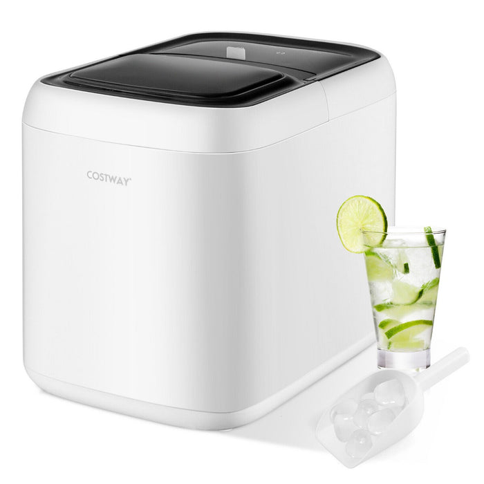 Portable Electric Ice Cube Maker, 15KG/24H - Countertop Convenience with Auto Clean Function - Ideal for Home and Small Gatherings, White