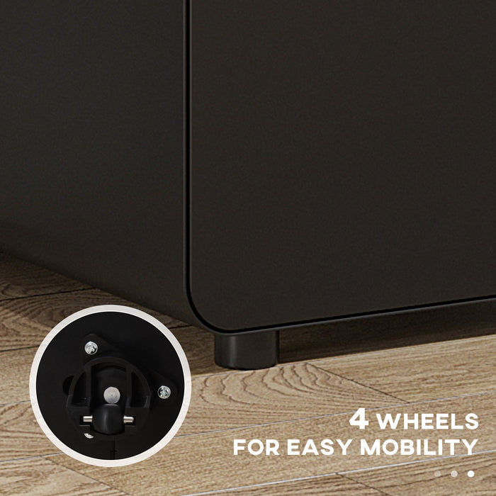 3-Drawer Mobile File Cabinet with Lock - Sturdy All-Metal Rolling Storage Solution - Secure and Organize Documents for Home Office Use