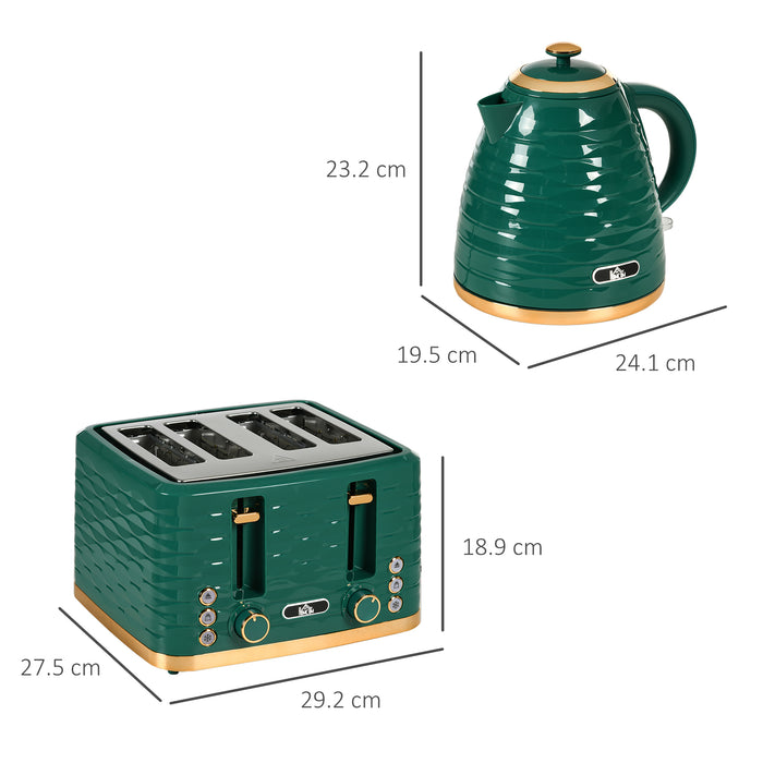 3000W 1.7L Rapid Boil Kettle & 4 Slice Toaster - Efficient Breakfast Set with Variable Browning & Easy Clean Crumb Tray - Ideal for Busy Mornings & Family Kitchens
