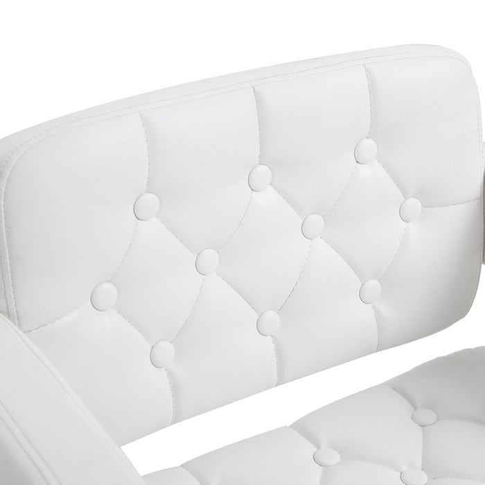 Height-Adjustable Swivel Barstool with Armrest and Footrest - PU Leather Upholstery, Ergonomic Back Support for Kitchen Comfort - Tailored for Home Bar Enthusiasts and Casual Diners