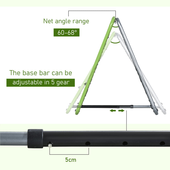 Soccer Kickback Rebounder Net - Dual-Sided Adjustable Angle Football Training Goal - Ideal for Kids' Skill Development & Backyard Practice