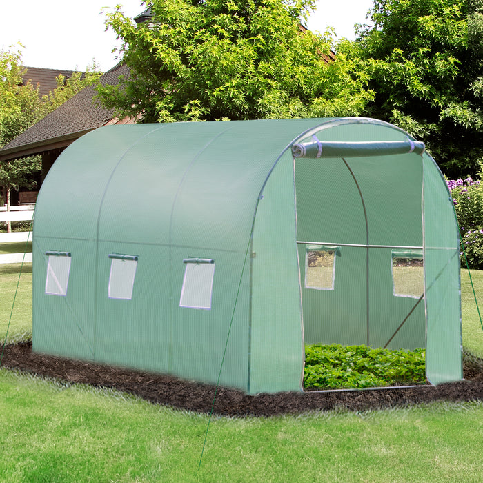 Polytunnel Walk-In Greenhouse - 3x2M Outdoor Garden Structure with Windows and Door - Ideal for Plant Growth and Protection