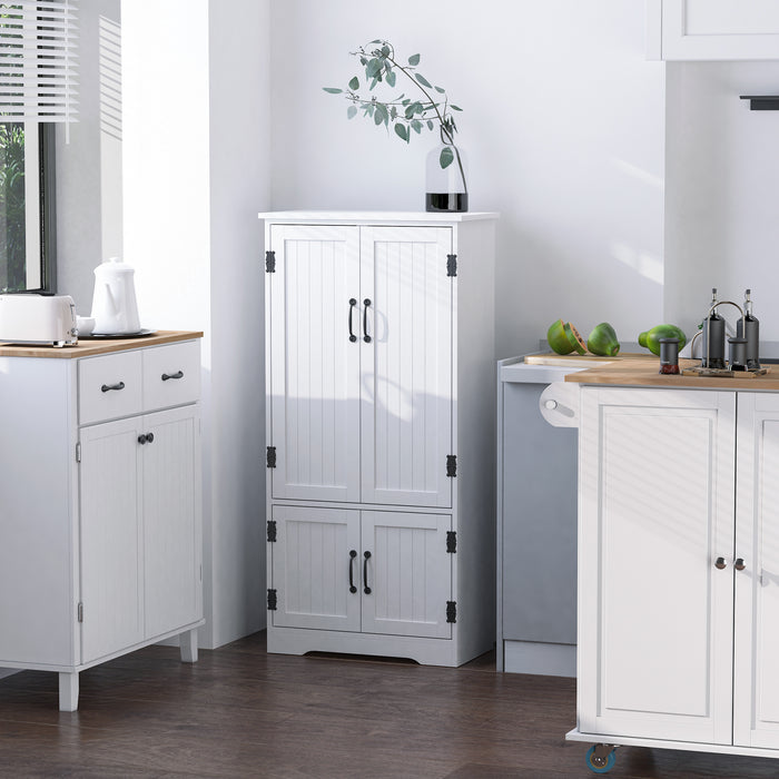 Adjustable Shelf Accent Floor Cabinet - Spacious Kitchen Pantry Storage, White - Ideal for Organizing Cookware and Dry Goods