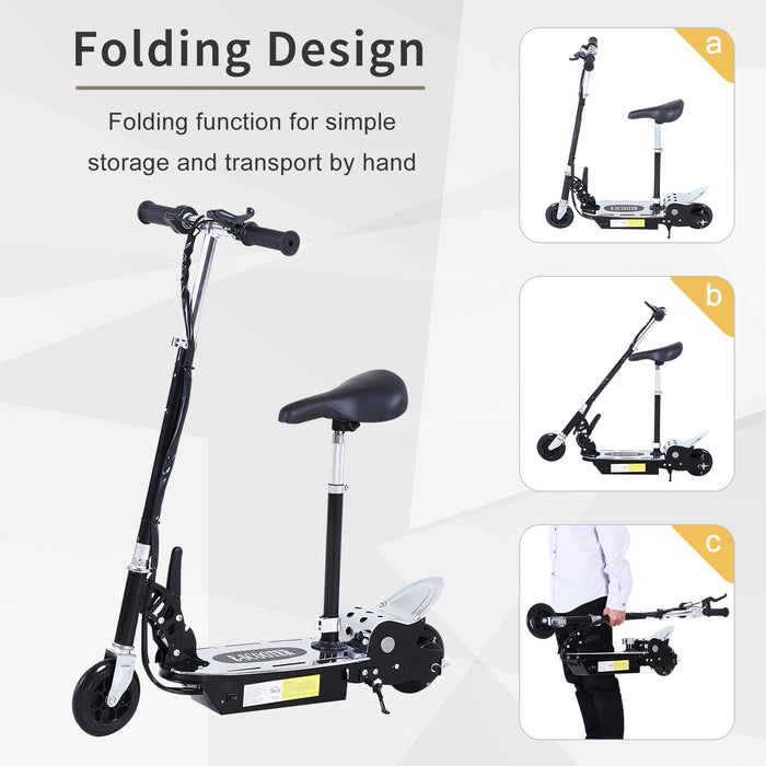 120W Teens Foldable Scooter - 24V Rechargeable Battery, Adjustable Height, Powered Ride-on for Kids - Outdoor Fun and Mobility for Adolescents