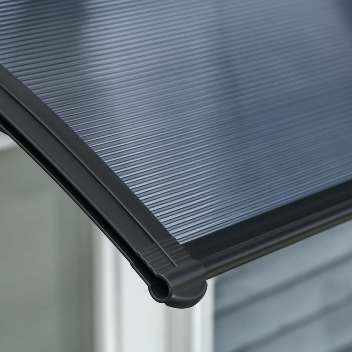 Door Canopy Awning - Waterproof Outdoor Window Rain Shelter, UV-Resistant Cover - Ideal for Front or Back Door Porch Protection, Black, 100 x 80cm
