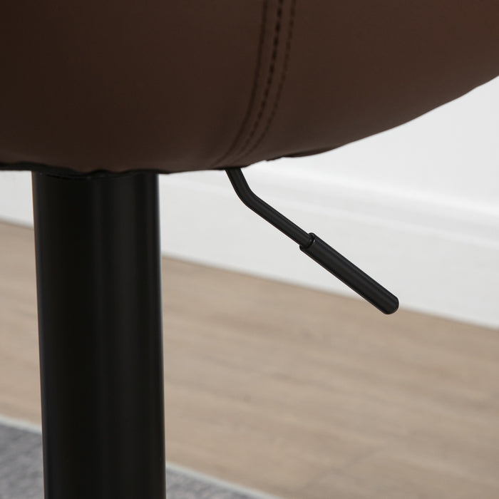 Adjustable Bar Stools Set of 2 - Counter Height, 360° Swivel, Footrest, Dining Chairs for Home Pub and Kitchen - Perfect for Entertaining and Daily Use, Brown