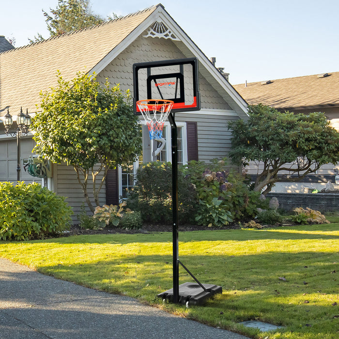 Adjustable 2.1-2.6m Basketball Hoop System - Sturdy Backboard, Weighted Base with Wheels - Ideal for Players of All Ages, Easy Portability