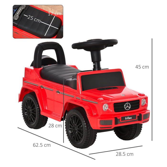 Aosom Licensed Mercedes-Benz G350 - Toddler Push and Slide Car with Large Steering Wheel and Anti-Tipping System - Safe Ride-On Toy for Kids