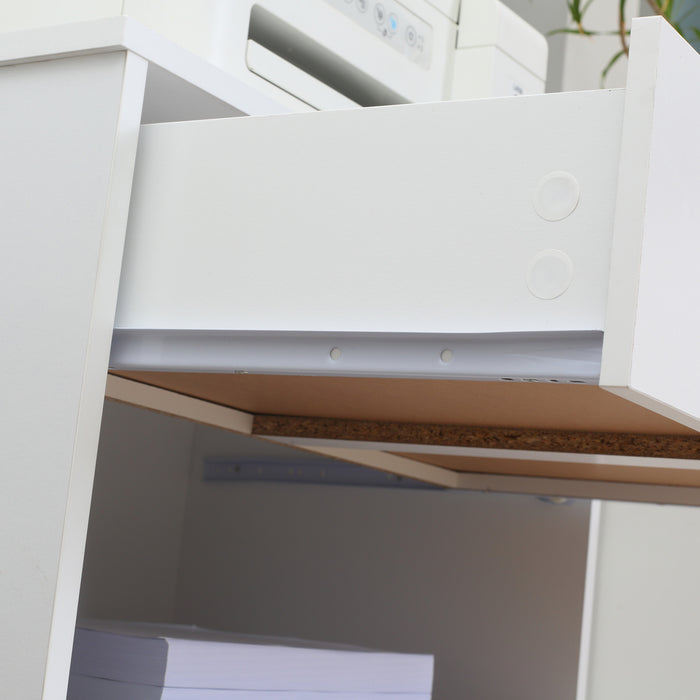 Mobile Printer Cabinet with Storage - Open Shelf and Drawer Design for Organized Office Space - Ideal for Home and Office Use