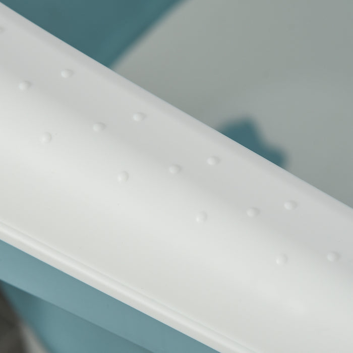 Collapsible Toddler & Kids Bathtub - Portable, Non-Slip Design with Top Cover, For Ages 1-12, in Blue - Ideal for Small Spaces & Travel Convenience