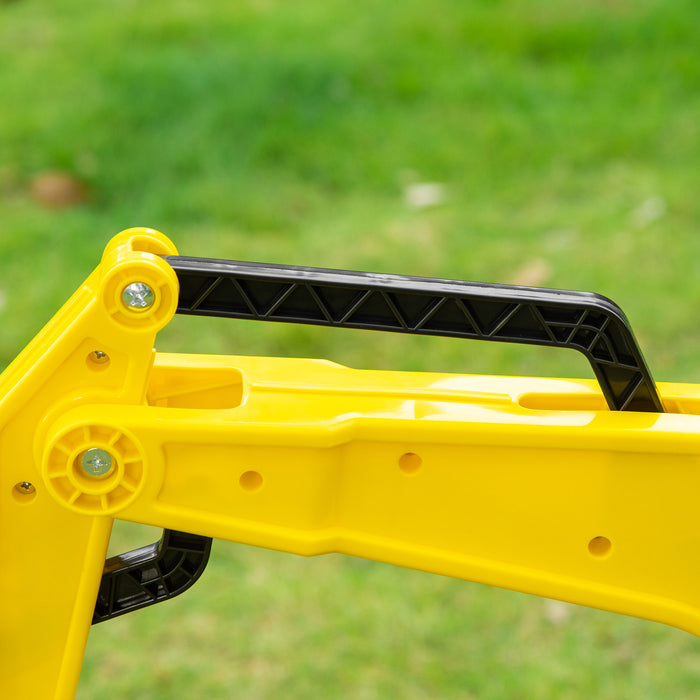Pedal-Powered Excavator Ride-On - Construction Pretend Play Vehicle with Working Horn - Ideal for Kids & Toddlers Outdoor Fun