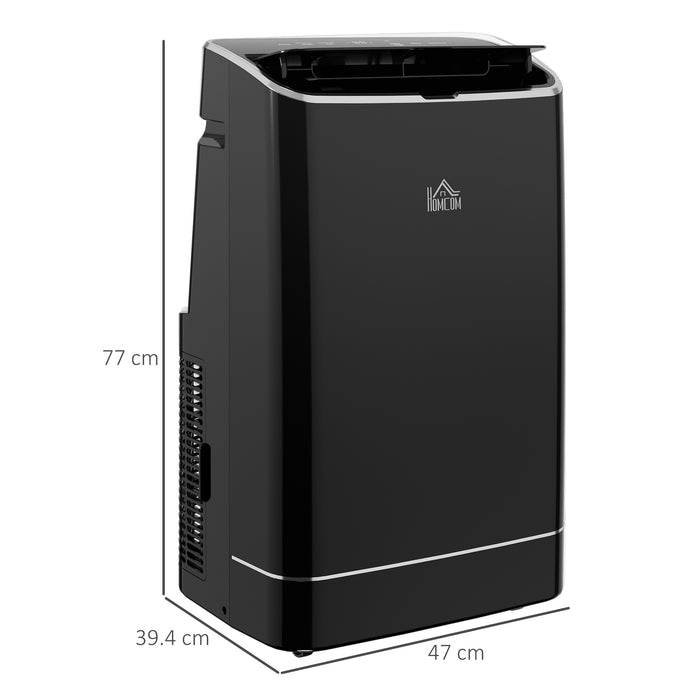 14,000 BTU Portable Air Conditioning Unit - Smart WiFi-Controlled Home AC with Dehumidifier & Fan, 24H Programmable Timer, for 35m² Rooms - Complete with Window Venting Kit, Sleek Black Design
