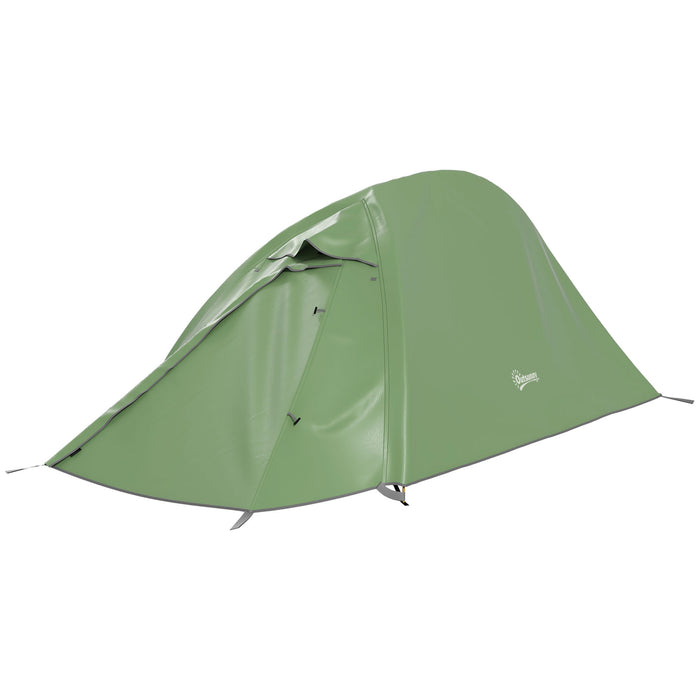Double Layer Backpacking Shelter for 1-2 People - Waterproof 2000mm Portable Camping Tent with Carry Bag, Lightweight Design - Ideal for Hikers and Outdoor Adventurers