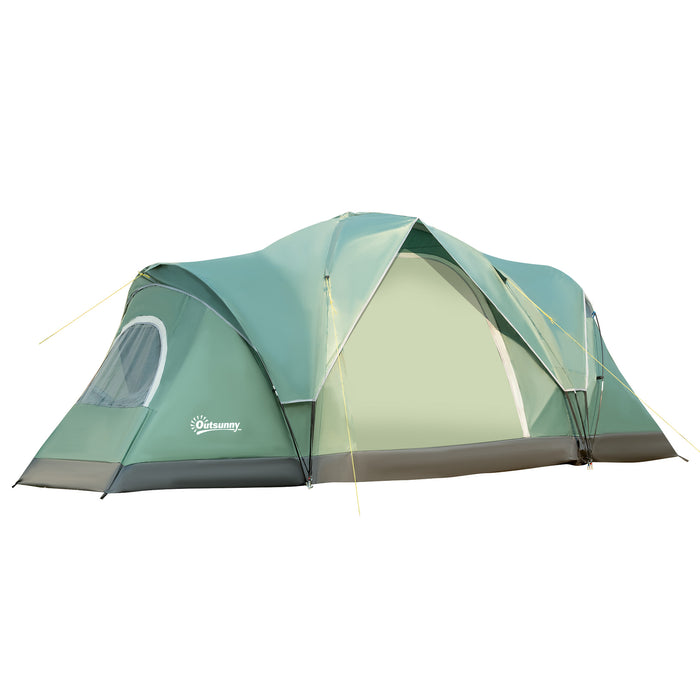 5-6 Person Waterproof Dome Tent - Outdoor Hiking Camping Shelter with UV Protection, 3000mm Water Resistance - Ideal for Family and Group Adventures in Dark Green
