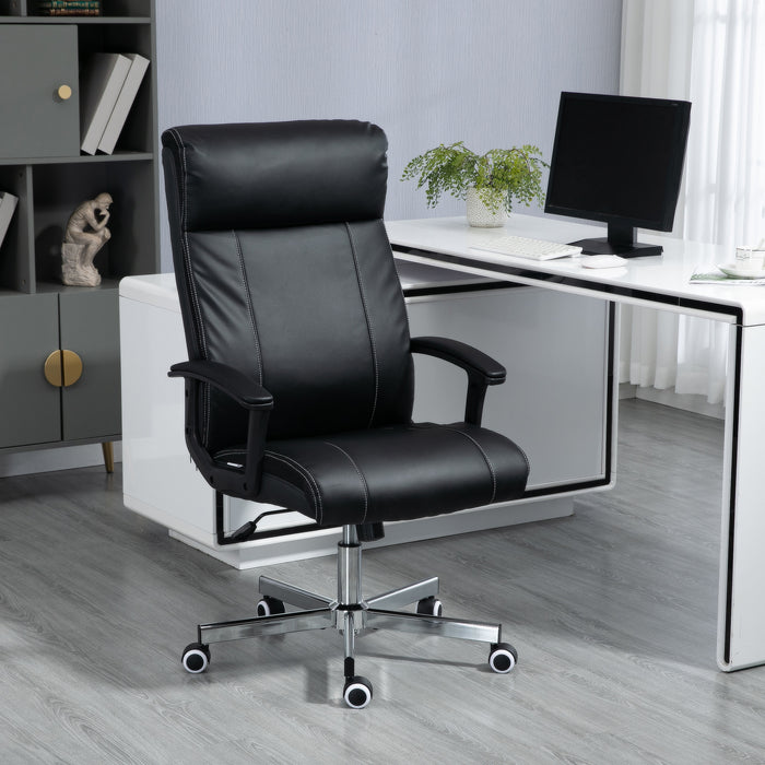 High-Back Vibrating Massage Office Chair - Tilt Function, Adjustable Height, Remote Control - Comfort Seating for Long Work Hours