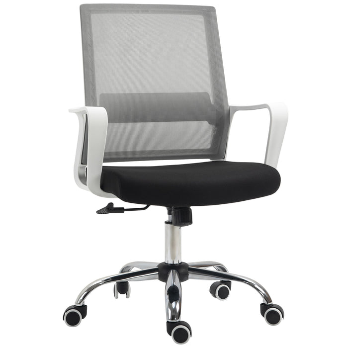 Ergonomic Mesh Desk Chair with Adjustable Height - Breathable Black Office Chair with Armrests and 360° Swivel Castors - Comfortable Seating Solution for Professionals