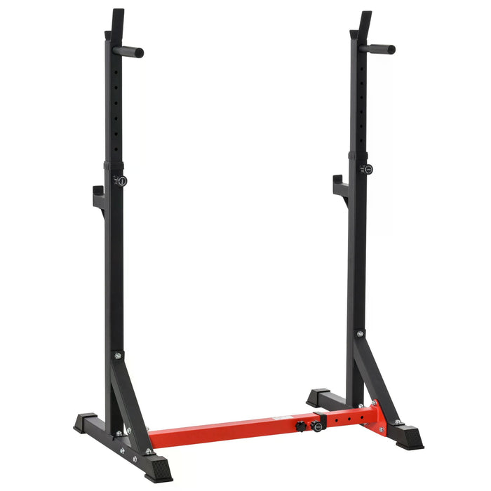 Adjustable Squat & Dip Rack Stand - Heavy-Duty Barbell Rack for Weight Lifting & Bench Press - Multifunctional Fitness Station for Home Gym Workouts