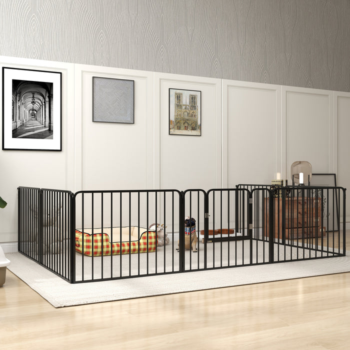 Heavy Duty 8-Panel Dog Pen - 60cm Tall Pet Playpen Ideal for Indoor & Outdoor Use - Perfect for Small Dog Breeds & Puppy Play Area