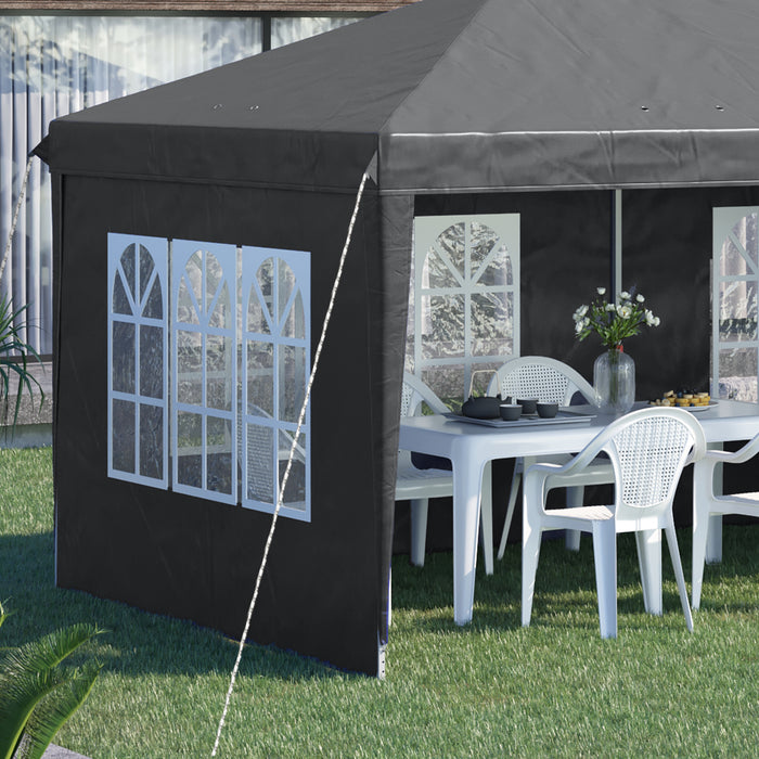 Pop-Up Gazebo 3x6m with Adjustable Height - Marquee Party Tent with Sidewalls & Storage Bag, Grey - Ideal Outdoor Shelter for Events & Gatherings