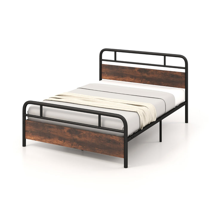 Single Size Bed Frame - Industrial Headboard, Single/Double/King Options - Ideal for any Bedroom Size