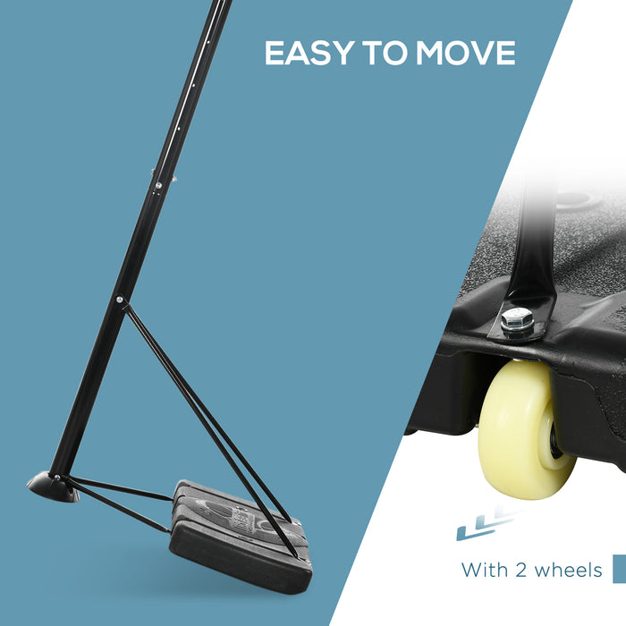 Adjustable 2.3-3m Basketball Hoop Stand - High Strength PE Backboard, Weighted Base, and Wheels - Ideal for Indoor/Outdoor Play and Training