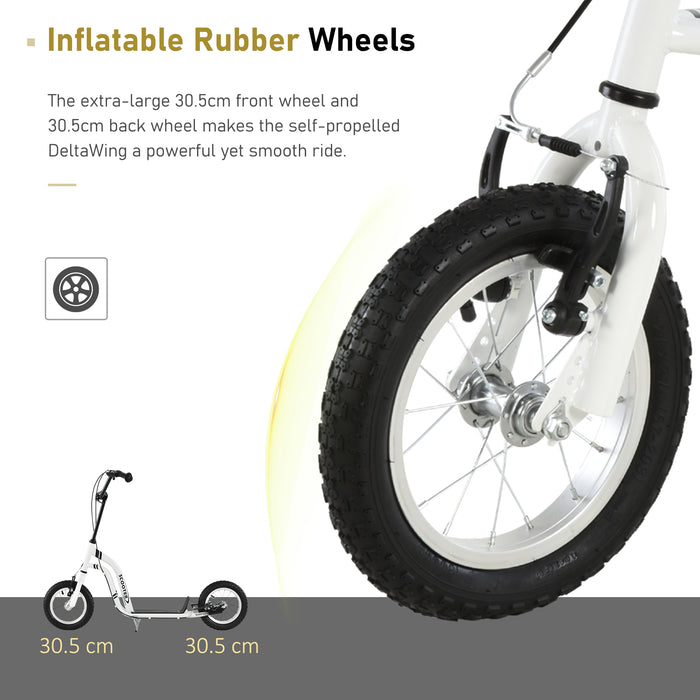 Youth Scooter with Dual Caliper Brakes - 12-Inch Inflatable Wheel Outdoor Ride-On Toy - Perfect for Kids Aged 5 and Up
