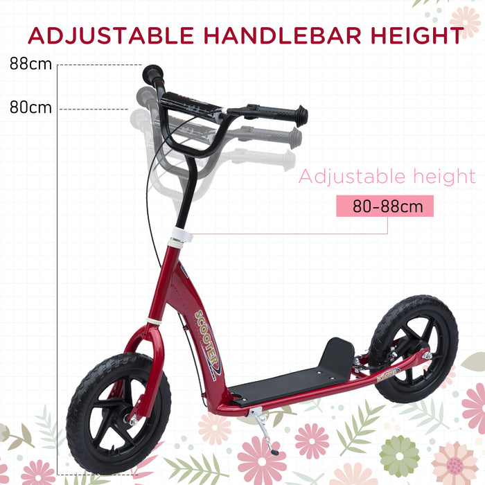 Kids Stunt Scooter with 12" EVA Tires - Durable Push Scooter for Tricks and Rides - Ideal for Young Teens and Children, Vibrant Red