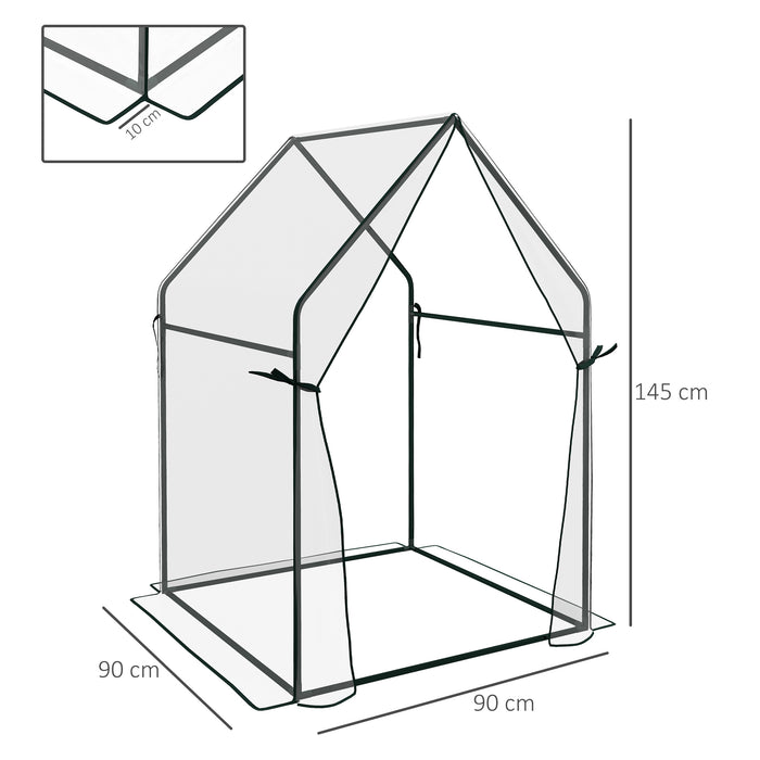 Portable Tomato Growhouse - Mini Greenhouse with Dual Zippered Doors, 90x90x145cm - Ideal for Indoor/Outdoor Gardening