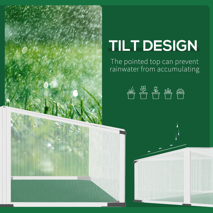 Aluminium Grow House with Polycarbonate Panels - Cold Frame Greenhouse with Independent Opening Tops, 120x100x41 cm - Ideal for Protecting Plants in All Seasons