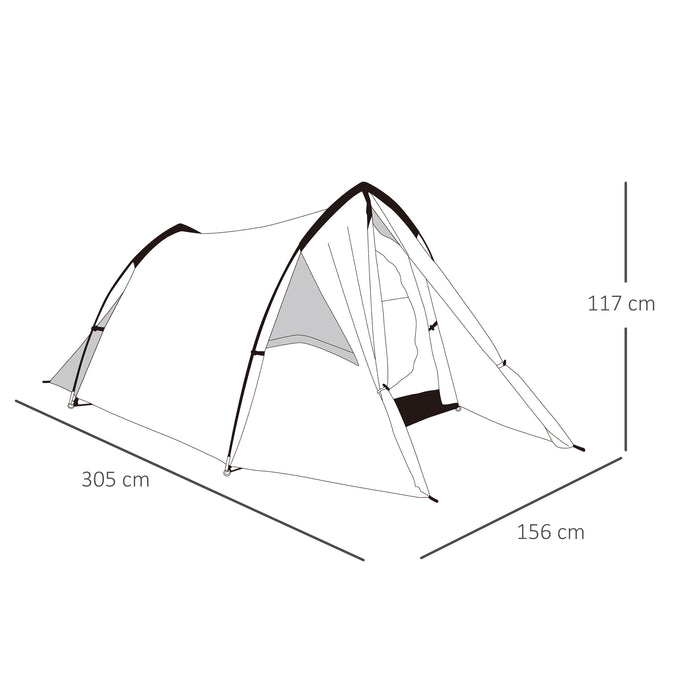 Double Layer Dome Camping Tent - 1-2 Person Weatherproof Backpacking Shelter with Vestibule Windows - Ideal for Fishing, Hiking and Lightweight Travel