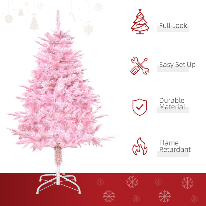 4FT Automatic Pop-Up Artificial Christmas Tree - Easy Setup Xmas Holiday Decor with Stand, Pink - Perfect for Home and Party Festivities