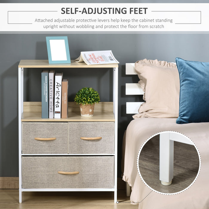 3-Drawer Fabric Storage Organizer - Bedroom and Living Room Chest of Drawers - Space-Saving Unit for Clothing and Essentials