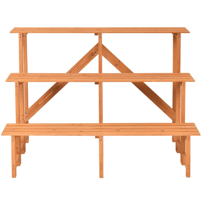 Freestanding Shelf Rack - Ladder Step Design with Strong Weight Capacity - Ideal for Indoor and Outdoor Storage Solutions