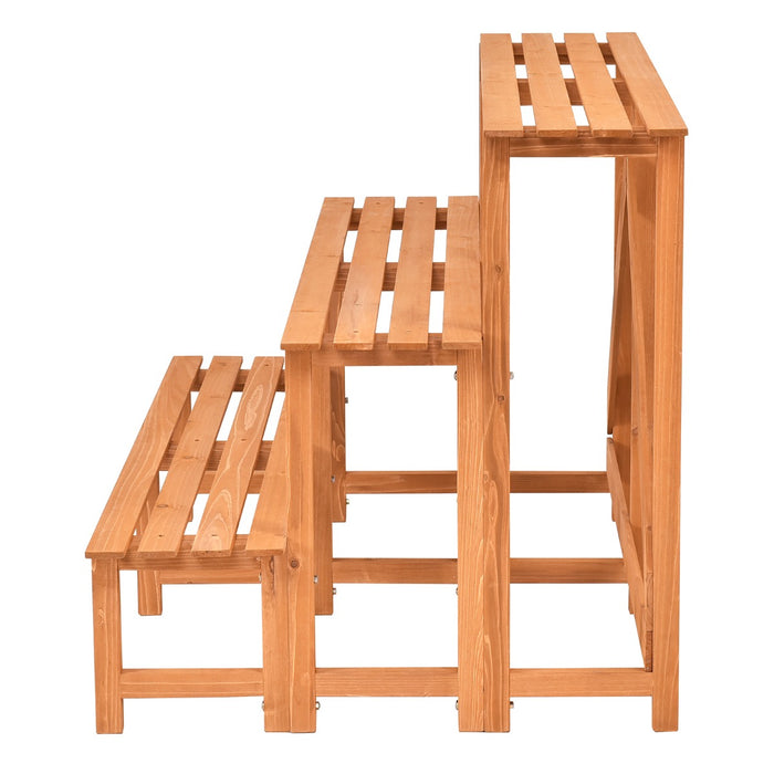 Freestanding Shelf Rack - Ladder Step Design with Strong Weight Capacity - Ideal for Indoor and Outdoor Storage Solutions