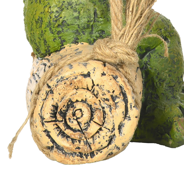 Vivid Frog on Swing Hanging Garden Statue - Artistic Outdoor Sculpture in Green - Charming Home Decor and Garden Enhancement