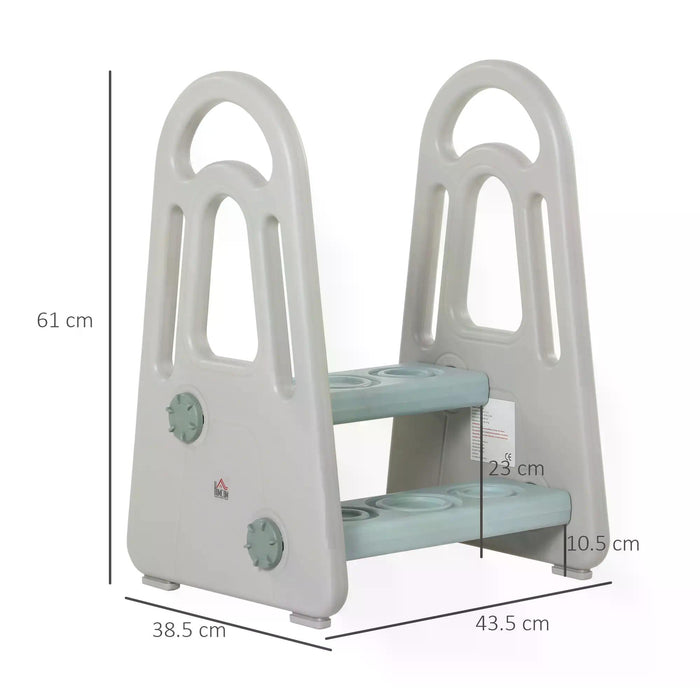 Kids' Two Step Stool - Toddler Ladder with Non-Slip Grip & Safety Feet Pads - Ideal for Bathroom Sink, Bedroom & Kitchen Assistance