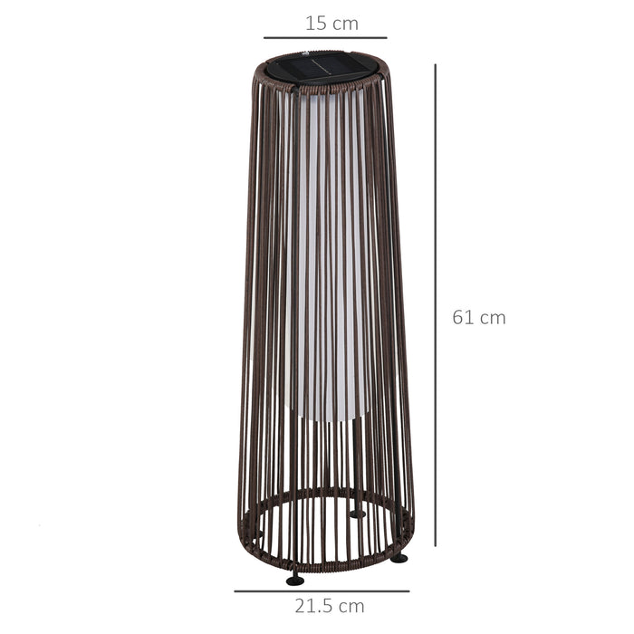 PE Rattan Solar Lantern - Outdoor Woven Resin Wicker Garden Light with Auto On/Off - Solar Powered, Weather-Resistant Decor for Patio and Yard